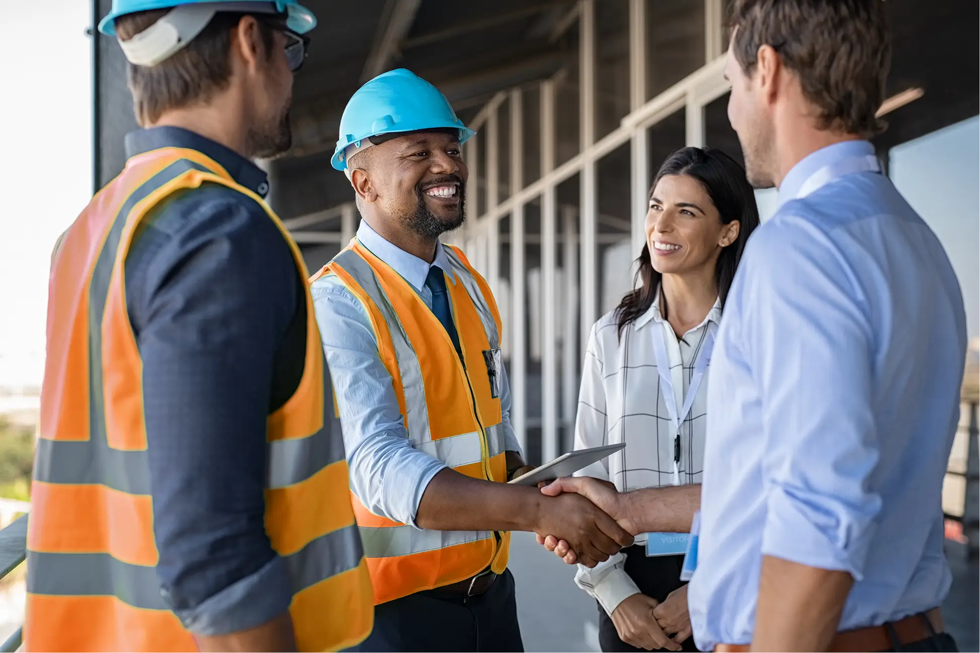 construction workers meeting