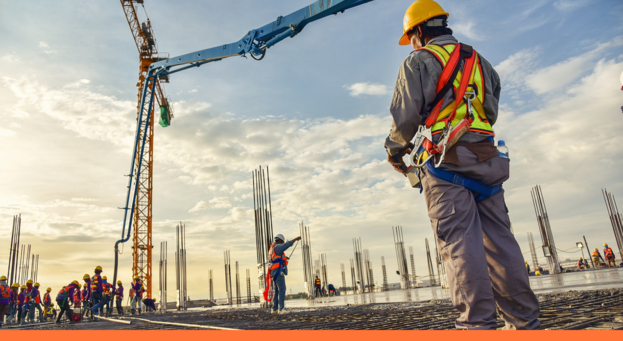 worker in front of site