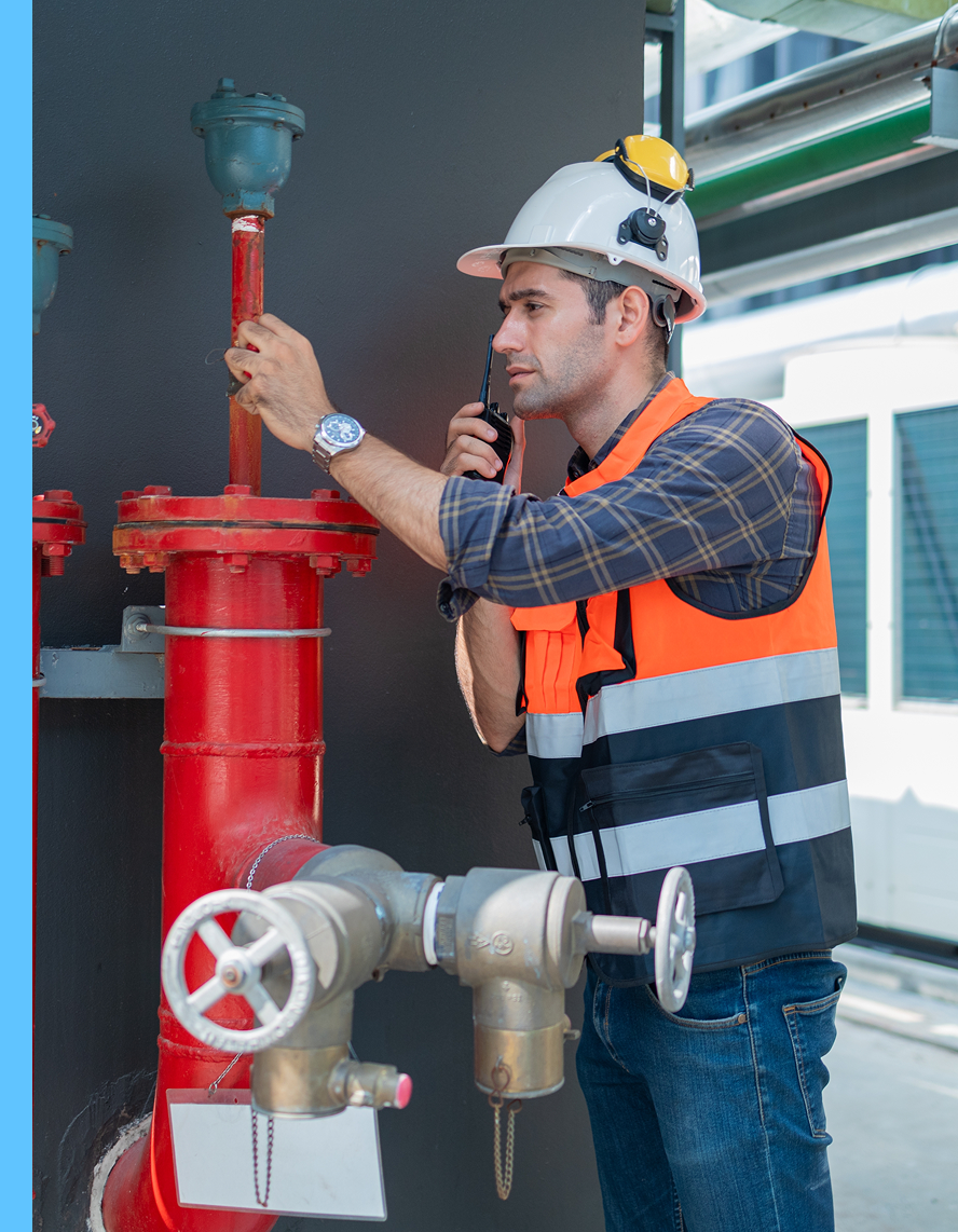 worker standing and inspecting